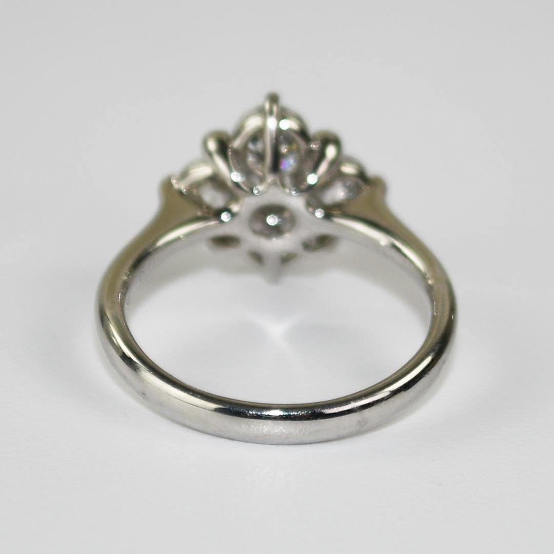 Diamant-Cocktailring aus Platin 1,29ct im Zustand „Hervorragend“ im Angebot in Laguna Beach, CA