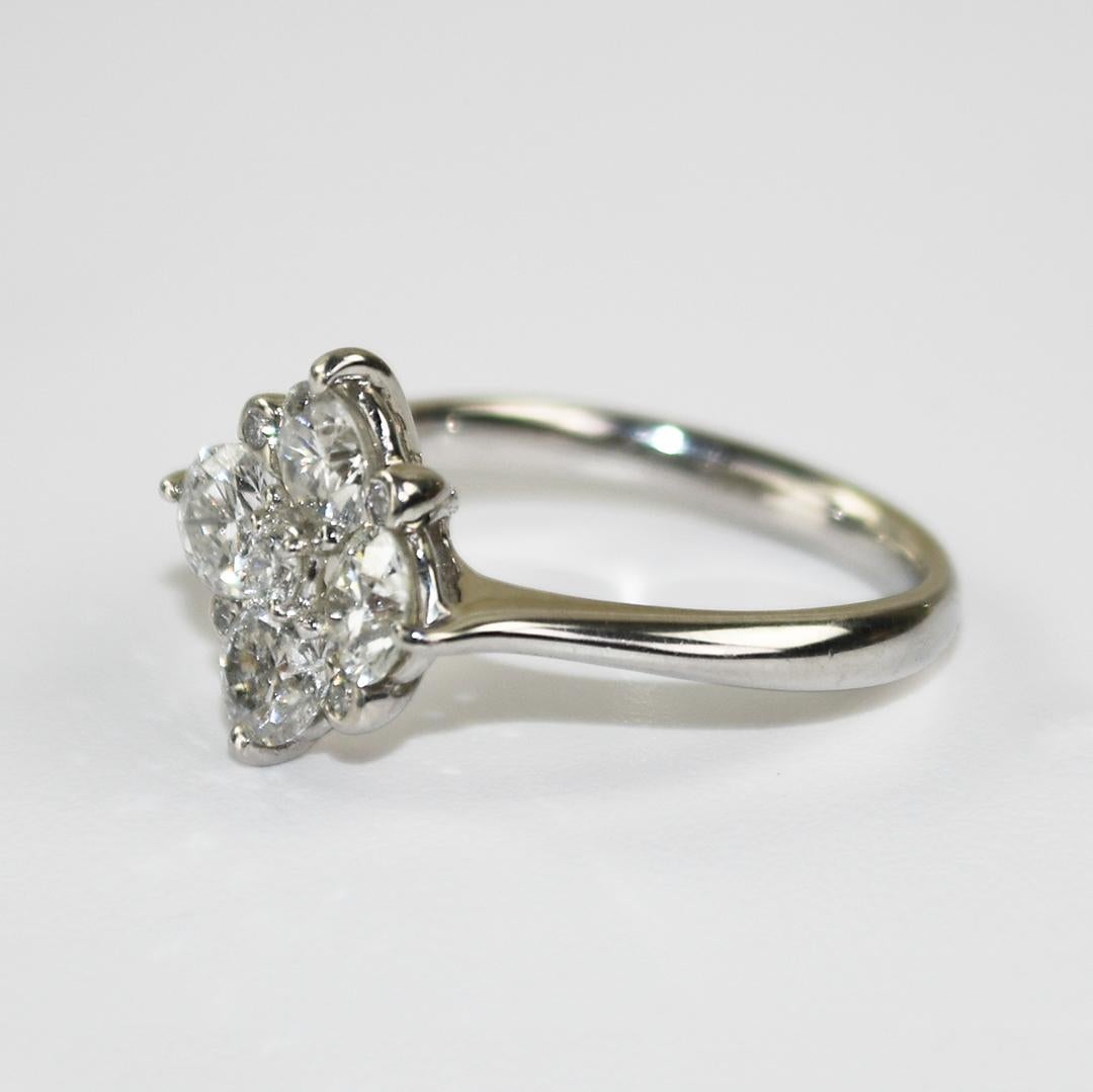 Diamant-Cocktailring aus Platin 1,29ct im Angebot 1