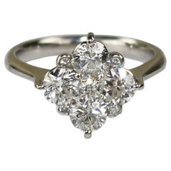 Diamant-Cocktailring aus Platin 1,29ct
