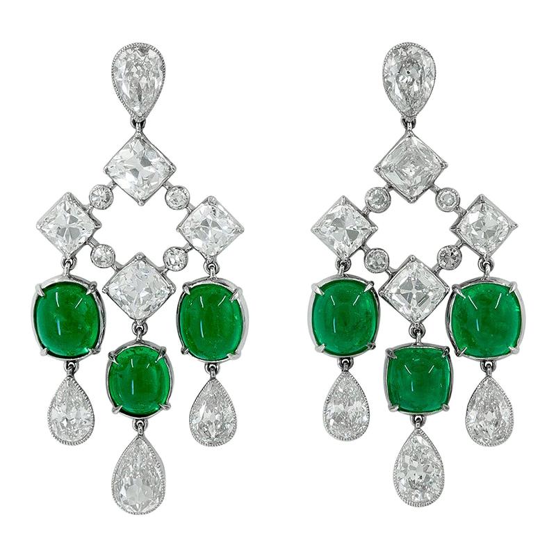 Kolumbianische Smaragd-Ohrringe mit Diamanten