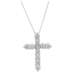 Platinum Diamond Cross Pendant Necklace