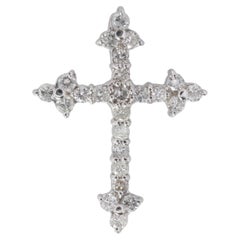 Colgante Cruz de Diamantes en Platino. PT900 Colgante Crucifijo de Diamantes de 0,5 ct.
