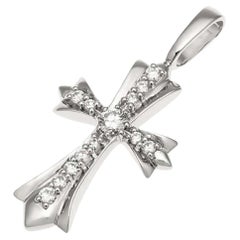 Pendentif croix en platine avec diamants, 0,43 carat