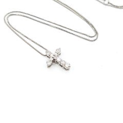 Platinum Diamond Cross Pendant with Chain