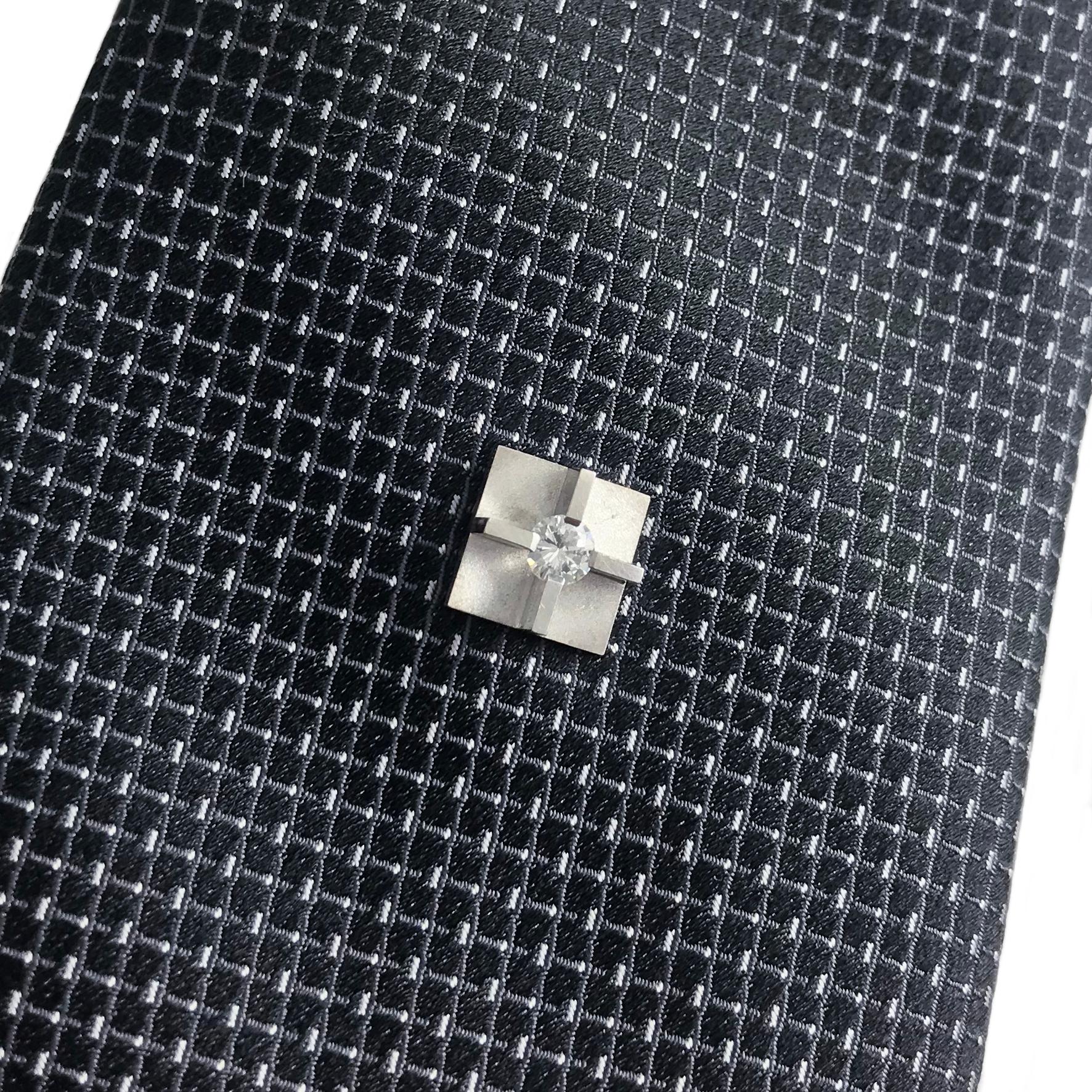 Platin-Diamant-Kreuz-Krawatten Tack im Angebot 1