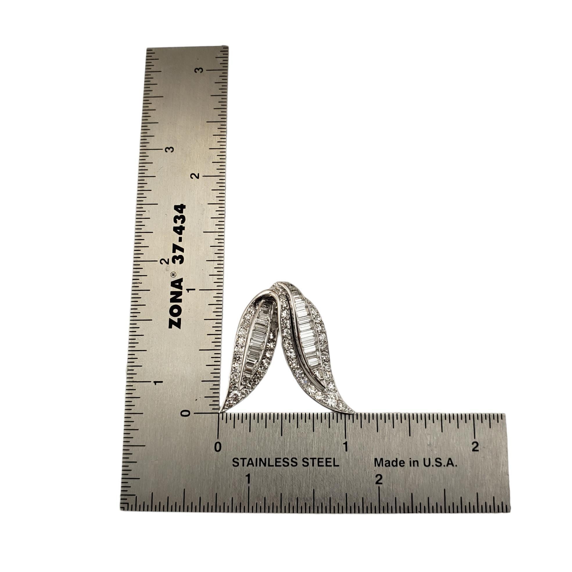 Platin-Diamant-Crossover-Blatt- Slide-Anhänger #17639 Damen