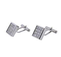 Platinum Diamond Cufflinks Stud Dress Set