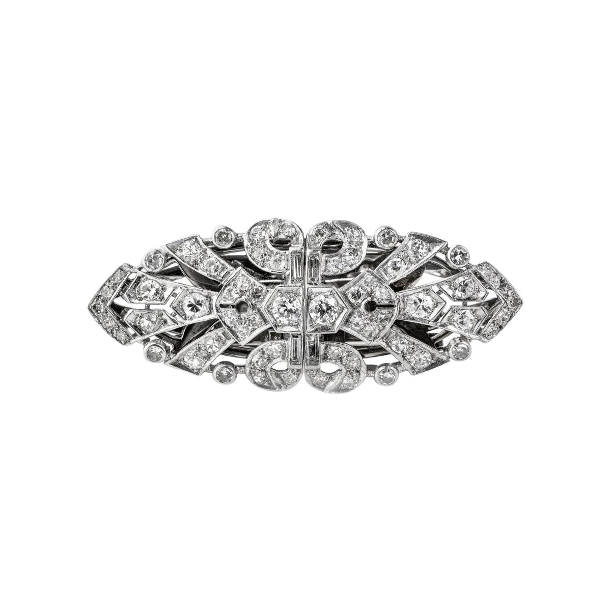 Platinum Diamond Double Clip, circa 1940