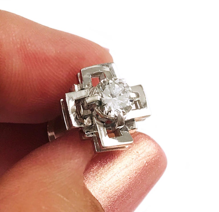 Platinum Diamond Double Cross Tie Tack at 1stDibs diamond tie tack