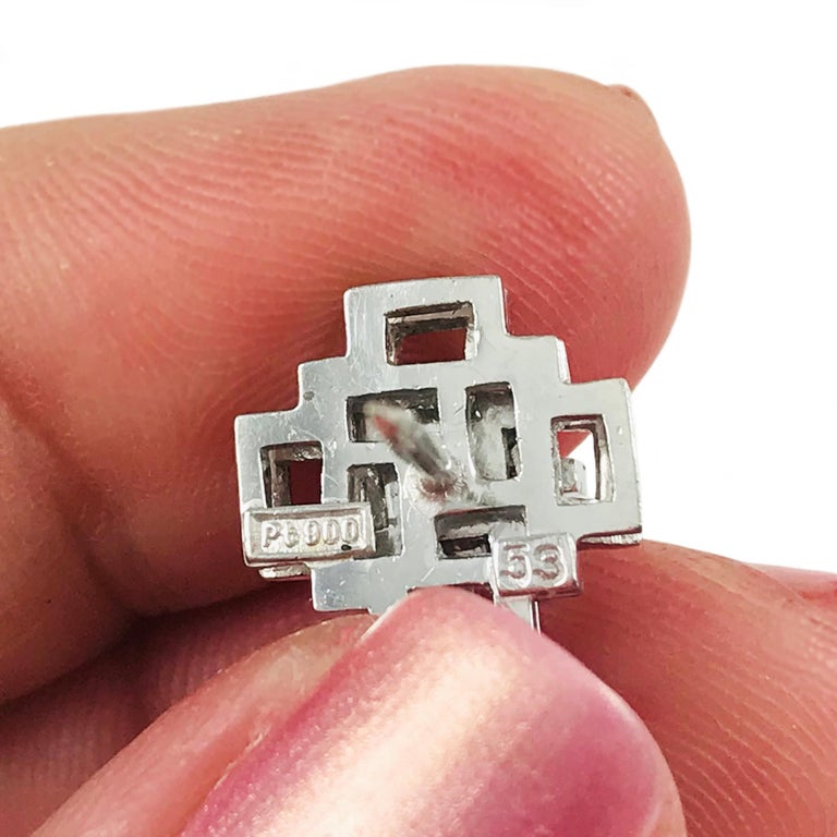 Platinum Diamond Double Cross Tie Tack at 1stDibs diamond tie tack