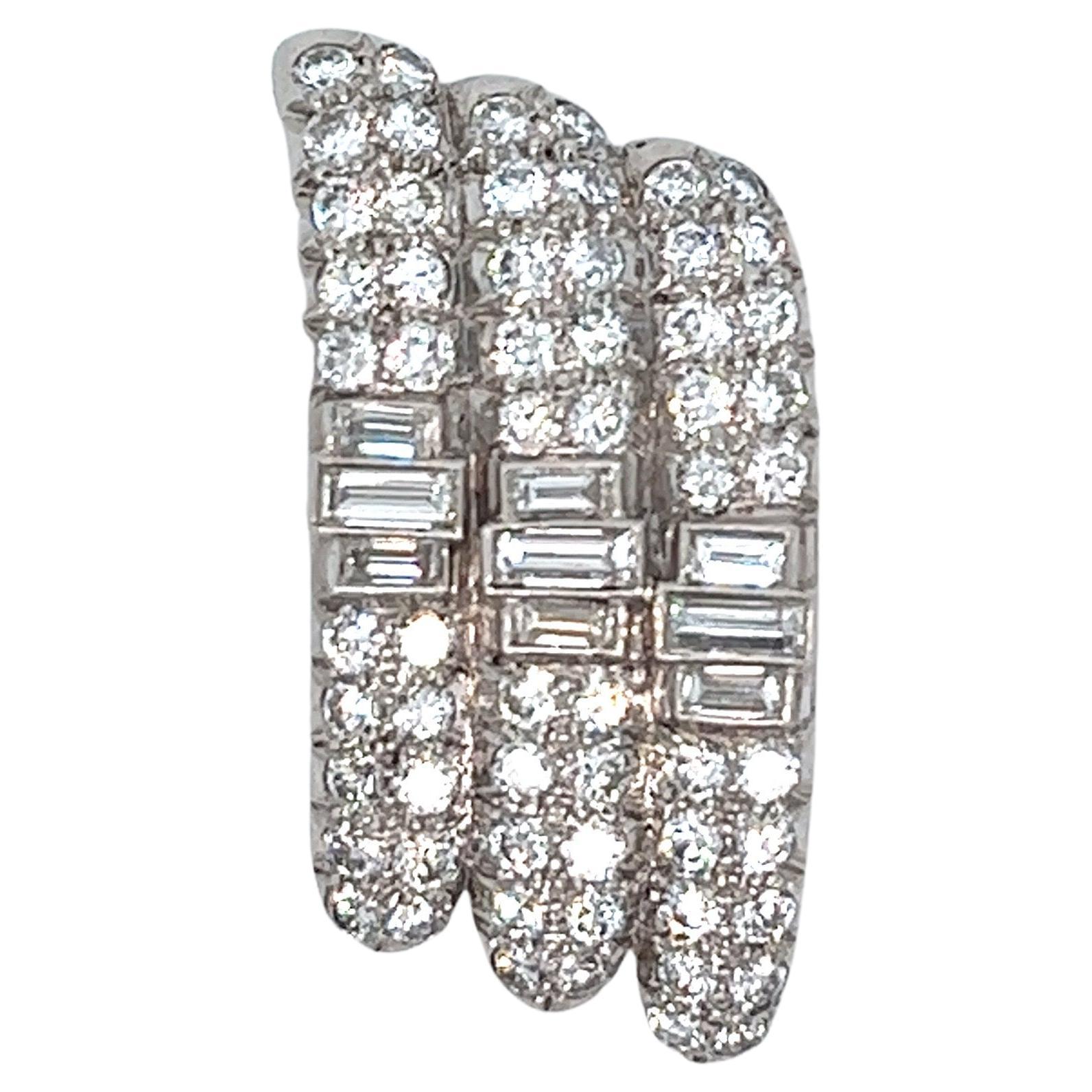 Platinum Diamond Dress Clip For Sale