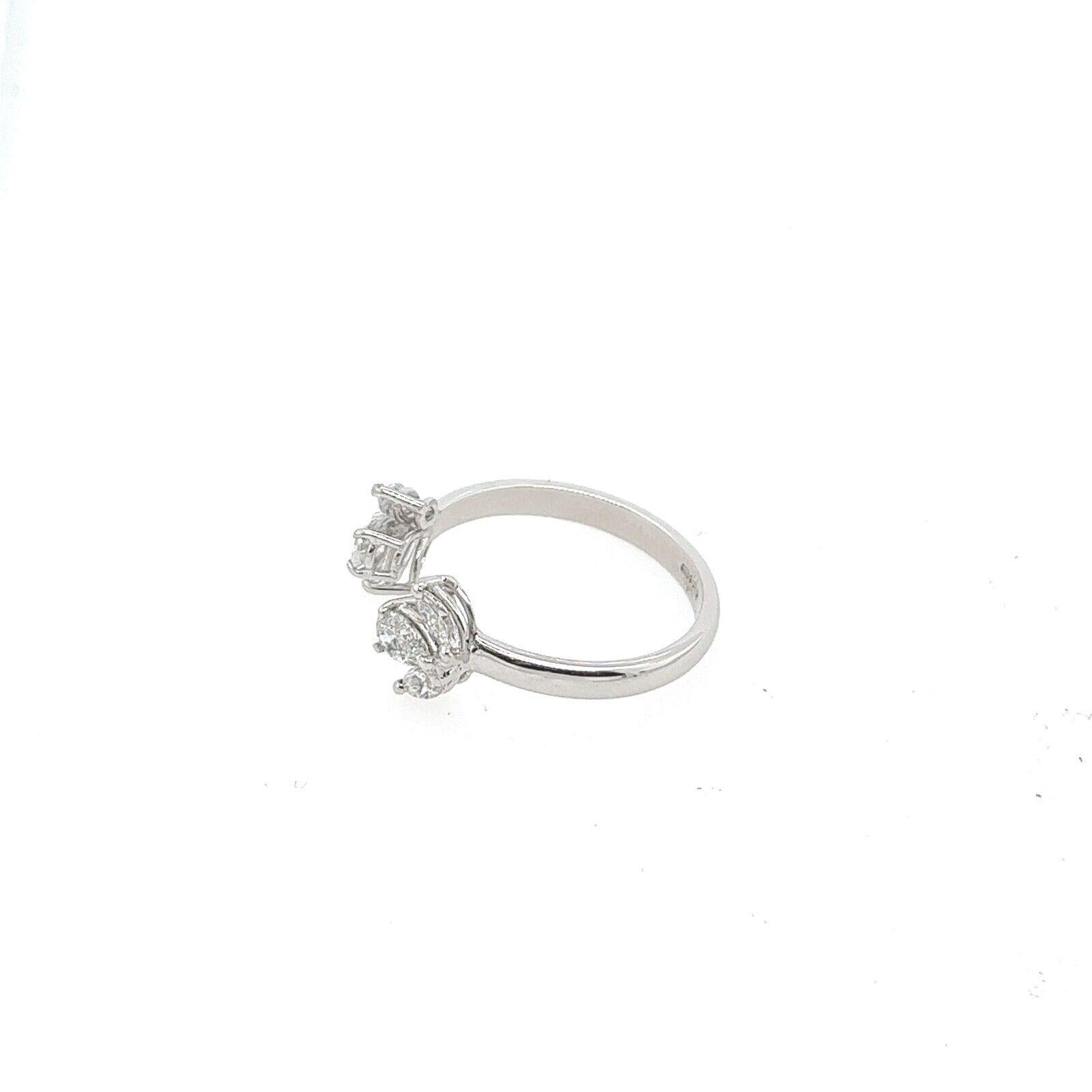 Marquise Cut Platinum Diamond Dress Ring Set with 6 Natural Diamonds For Sale