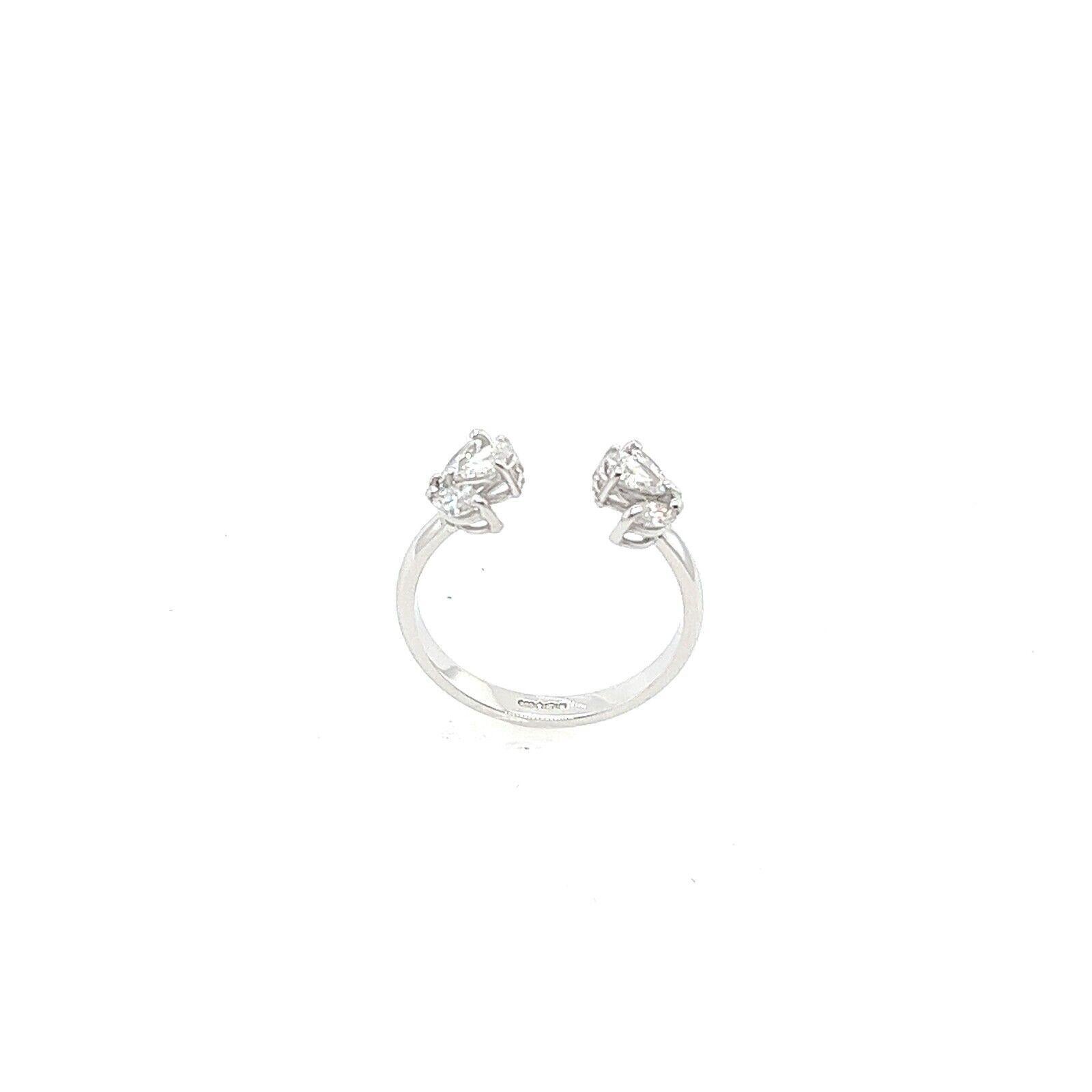 Bague habillée en platine sertie de 6 diamants naturels Neuf - En vente à London, GB