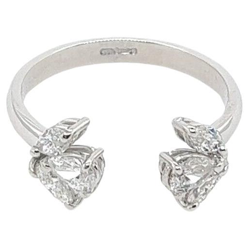 Platinum Diamond Dress Ring Set with 6 Natural Diamonds For Sale