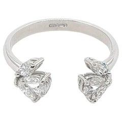 Platinum Diamond Dress Ring Set with 6 Natural Diamonds