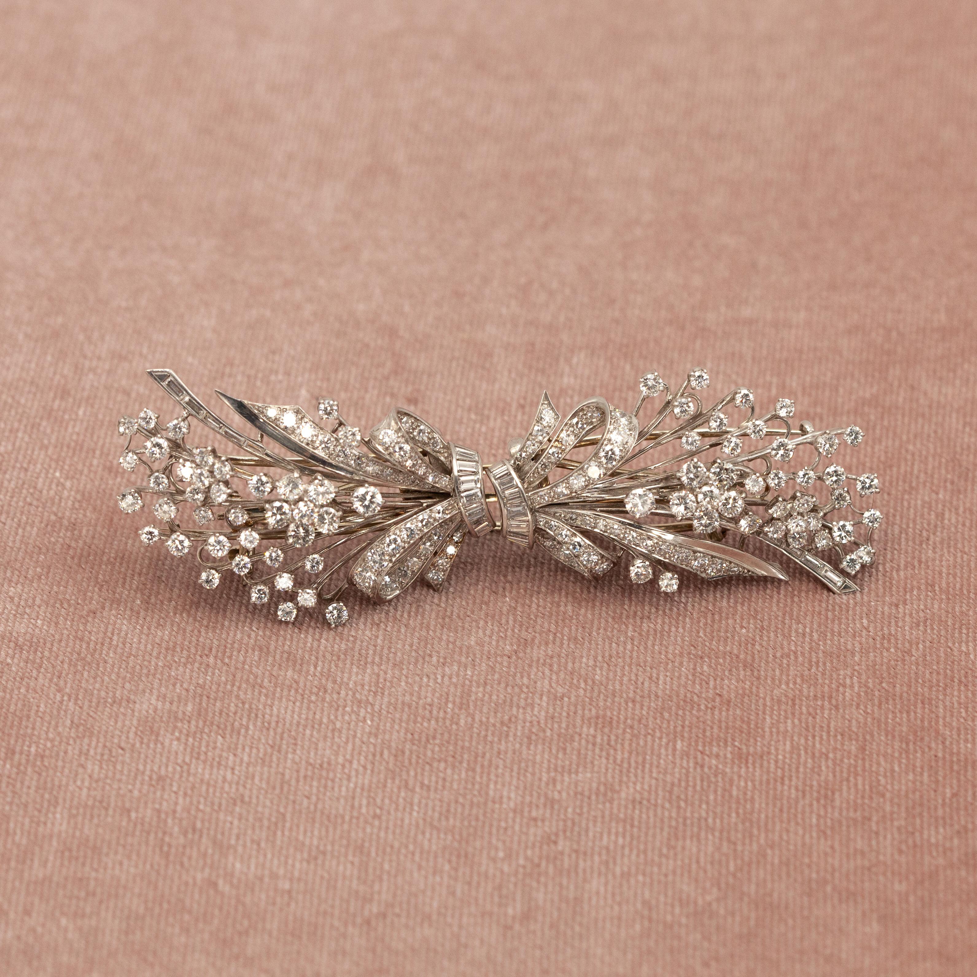 Platin Diamant Duette Clip-Brosche im Angebot 5