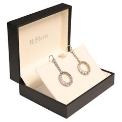 Platinum Diamond Earrings. Old European Cut Diamond Accent Halo Dangle Earrings