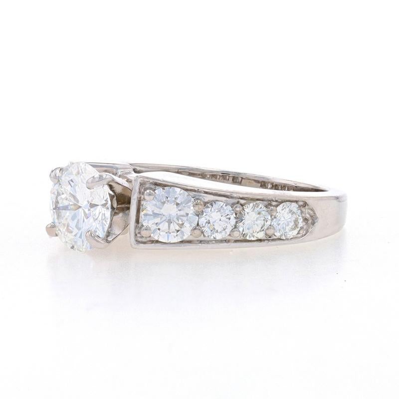 Round Cut Platinum Diamond Engagement Ring - 900 Round Brilliant 2.07ctw GIA For Sale