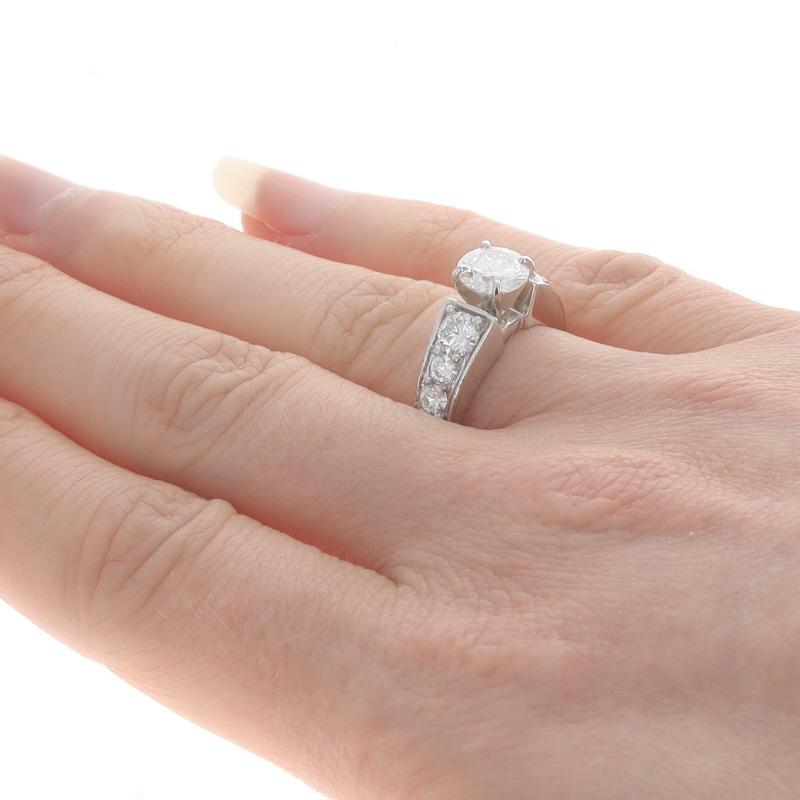 Platinum Diamond Engagement Ring - 900 Round Brilliant 2.07ctw GIA In Good Condition For Sale In Greensboro, NC