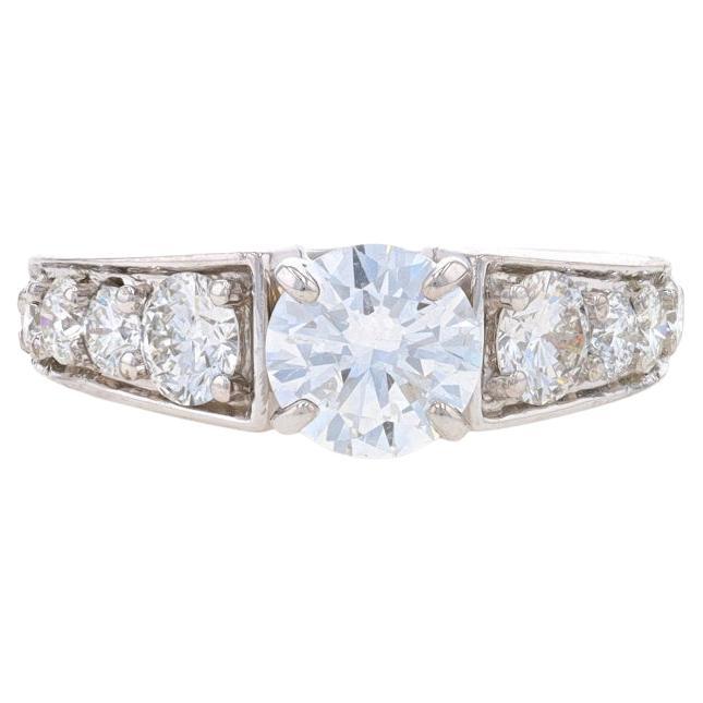 Platinum Diamond Engagement Ring - 900 Round Brilliant 2.07ctw GIA For Sale