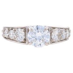 Vintage Platinum Diamond Engagement Ring - 900 Round Brilliant 2.07ctw GIA