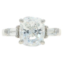Platinum Diamond Engagement Ring - 950 Cushion 4.56ctw GIA