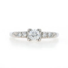 Platinum Diamond Engagement Ring - 950 European .45ctw Vintage