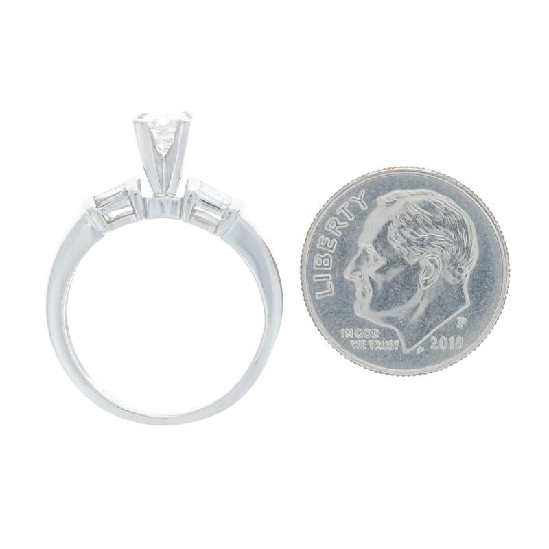 Platinum Diamond Engagement Ring - 950 Princess Cut 1.02ctw Size 6 For Sale 1