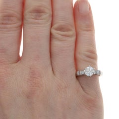 Platinum Diamond Engagement Ring - 950 Round Brilliant 1.06ctw