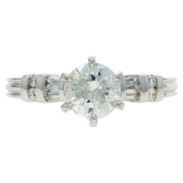 Platinum Diamond Engagement Ring - 950 Round Brilliant 1.06ctw