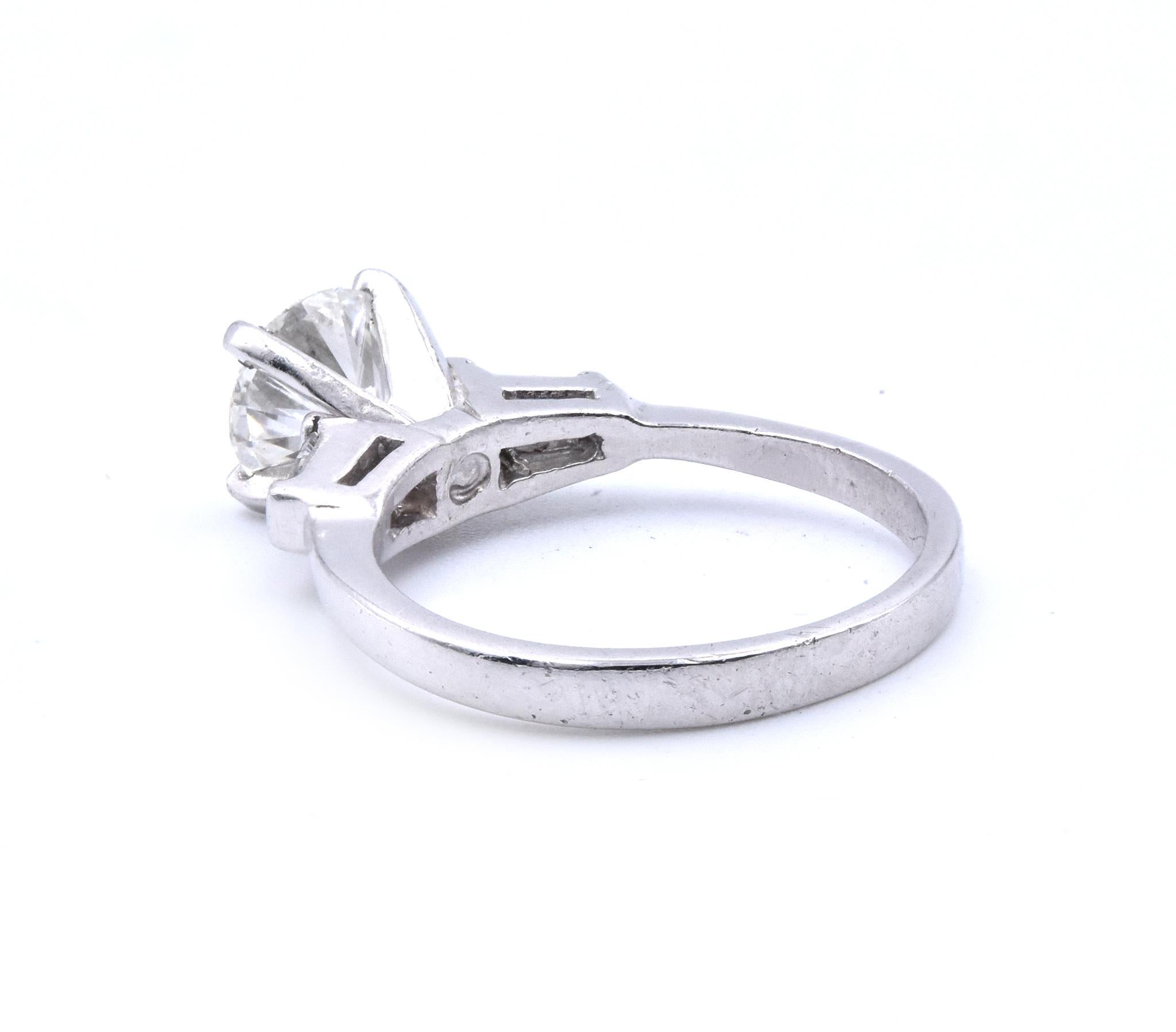 Platinum Diamond Engagement Ring In Excellent Condition In Scottsdale, AZ
