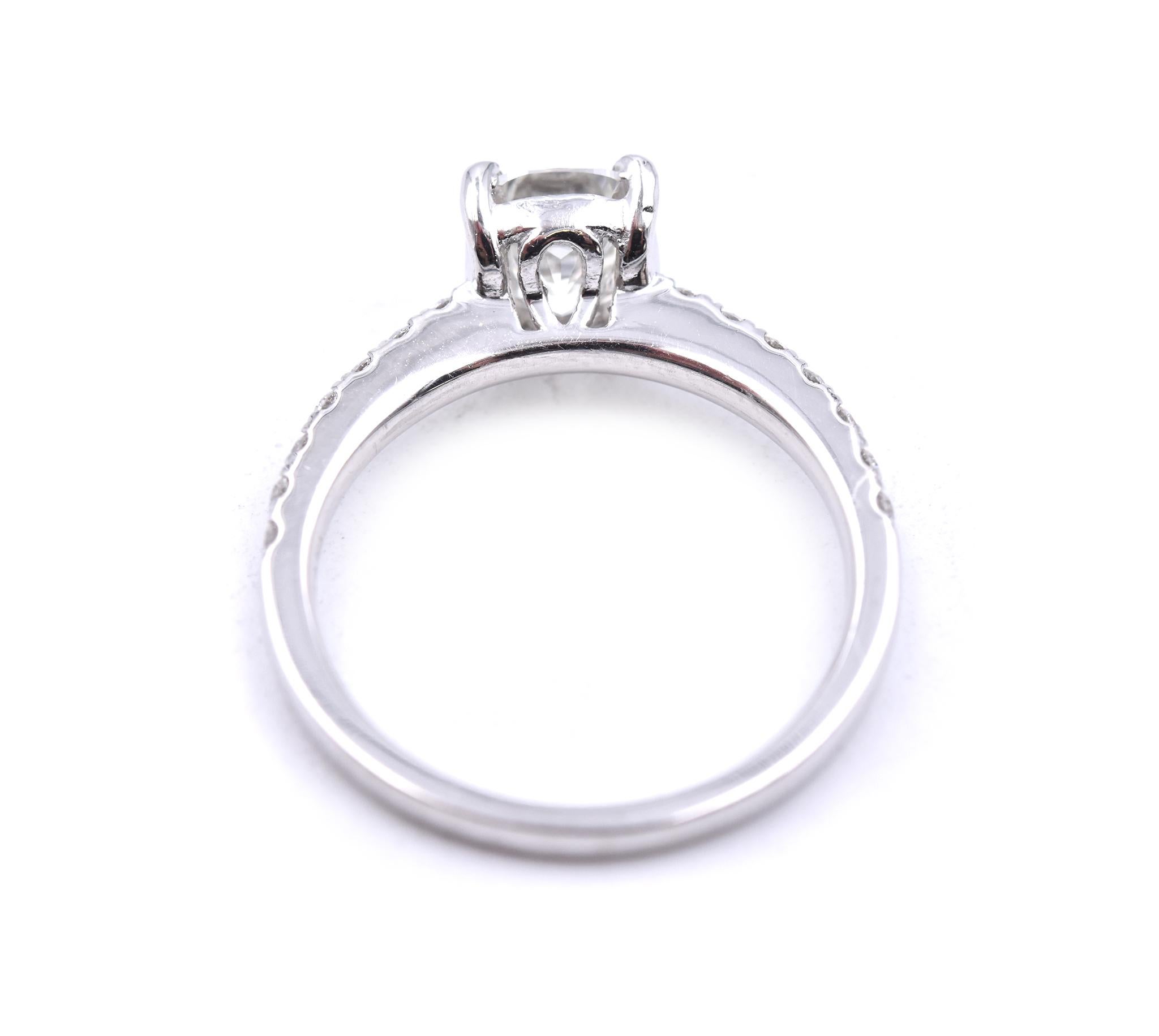 Cushion Cut Platinum Diamond Engagement Ring