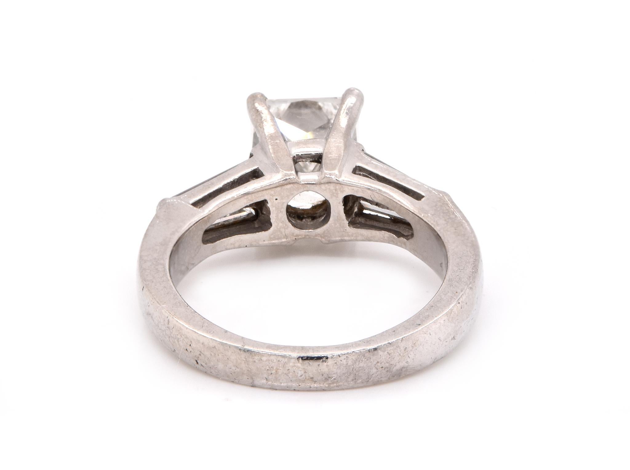 Mixed Cut Platinum Diamond Engagement Ring