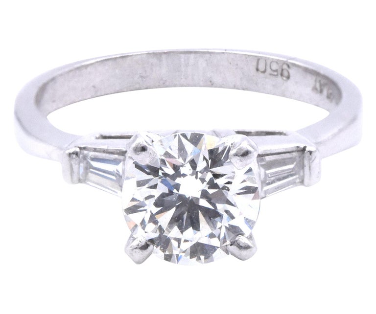 Platinum Diamond Engagement Ring For Sale at 1stDibs