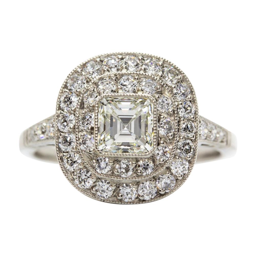 Platinum Diamond Engagement Ring For Sale