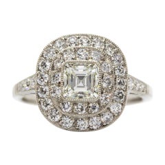 Retro Platinum Diamond Engagement Ring