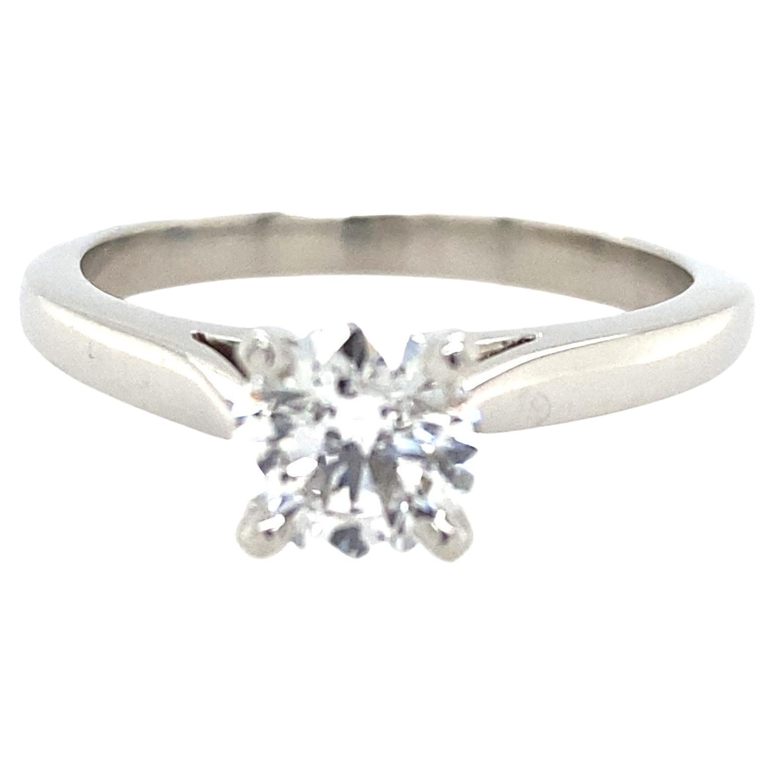 Platinum Solitaire GIA Certified Diamond  Engagement Ring  For Sale