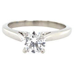 Platinum Solitaire GIA Certified Diamond  Engagement Ring 