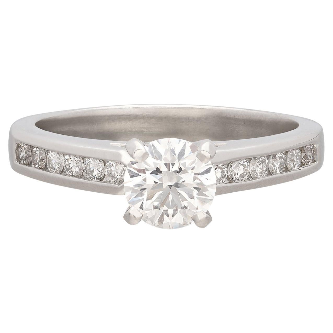 Platinum & Diamond Engagement Ring For Sale