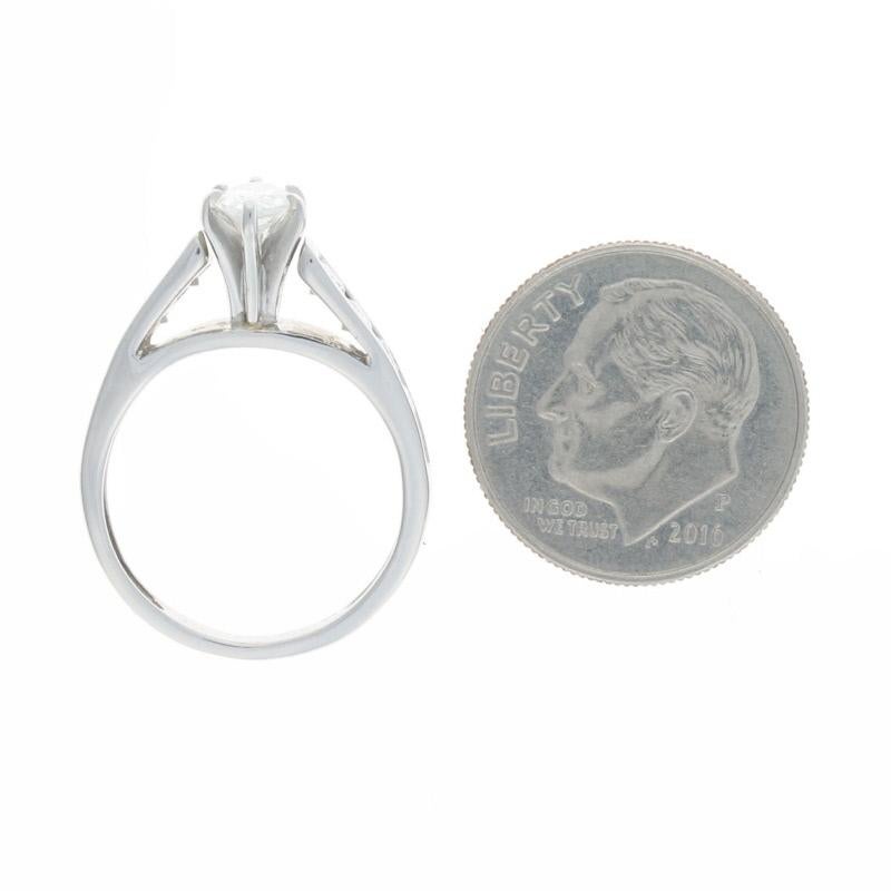 Platinum Diamond Engagement Ring, Marquise Cut .80 Carat Cathedral 2