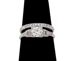 Platinum Diamond Engagement Ring & Wedding Band