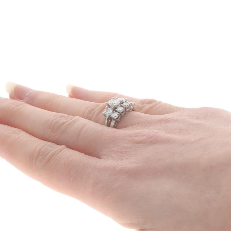 Women's Platinum Diamond Engagement Ring & Wedding Band - Round Brilliant 1.61ctw For Sale
