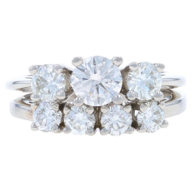 Platinum Diamond Engagement Ring & Wedding Band - Round Brilliant 1.61ctw