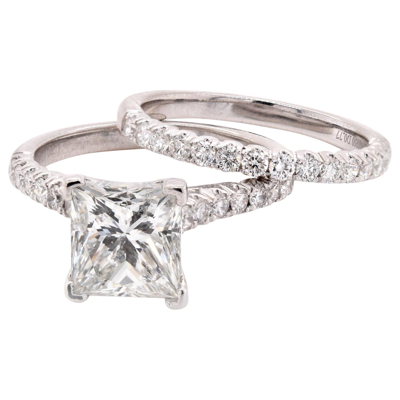 Platinum Diamond Engagement Wedding Set