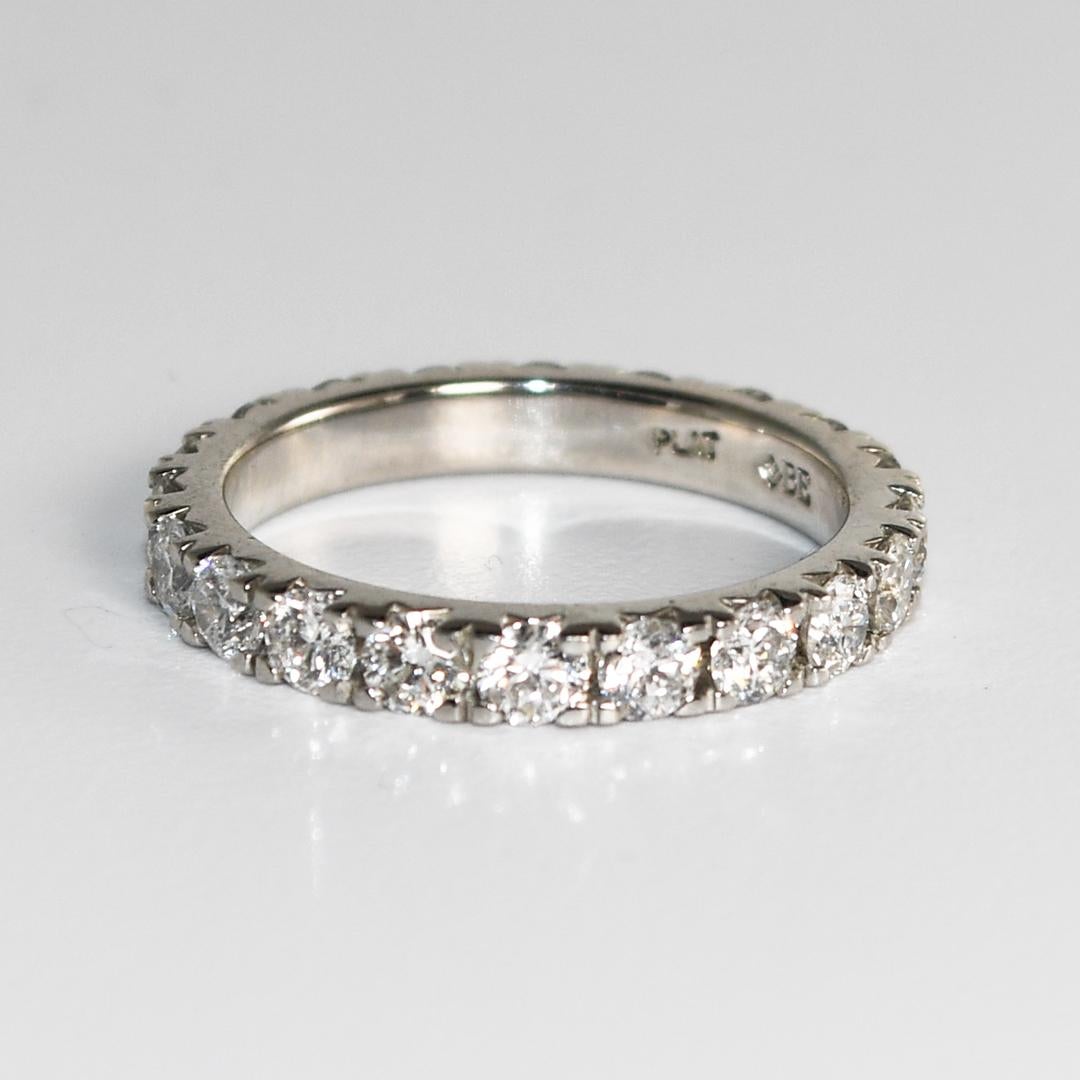 Women's or Men's Platinum Diamond Eternity Band 1.05tdw
