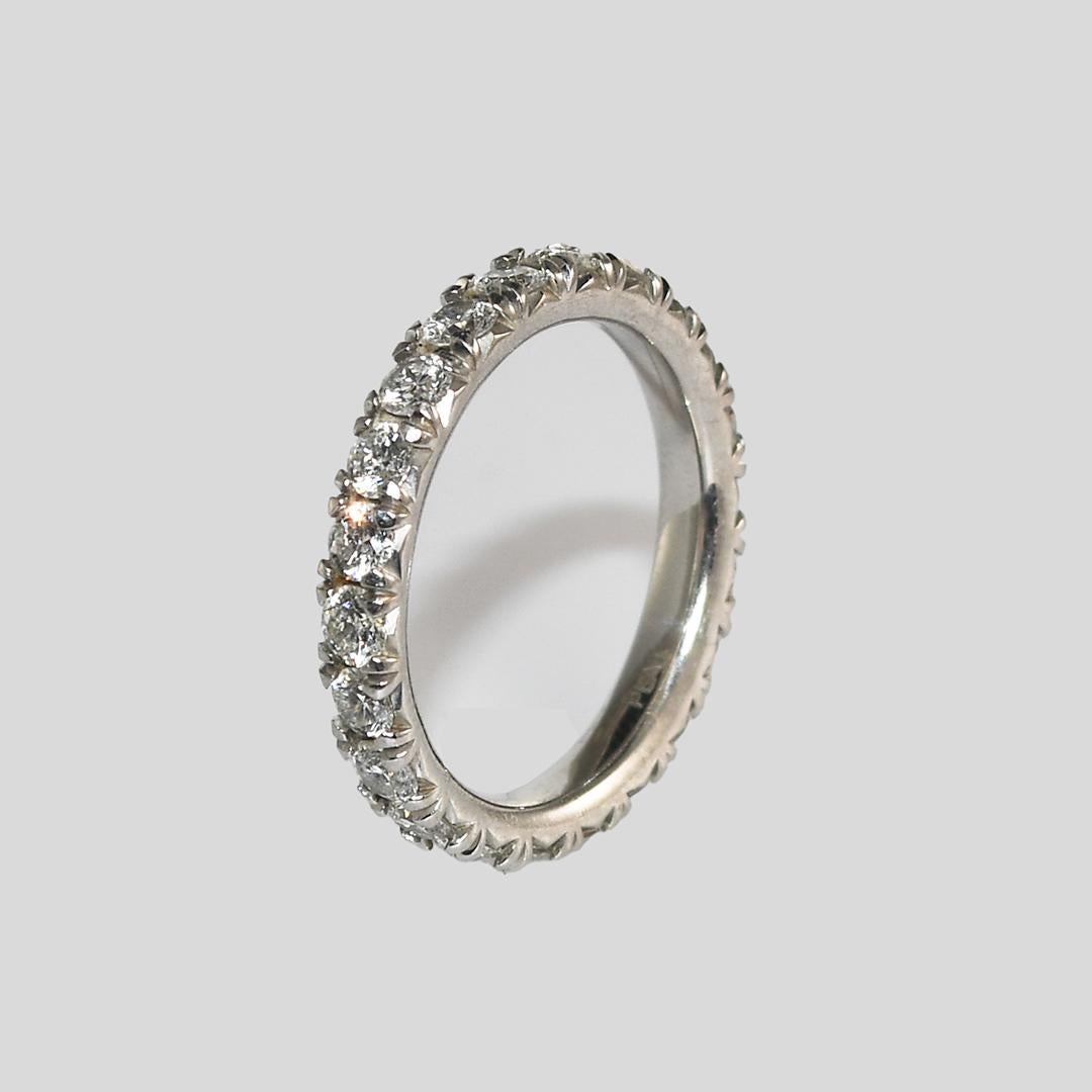 Round Cut Platinum Diamond Eternity Band 1.20ct