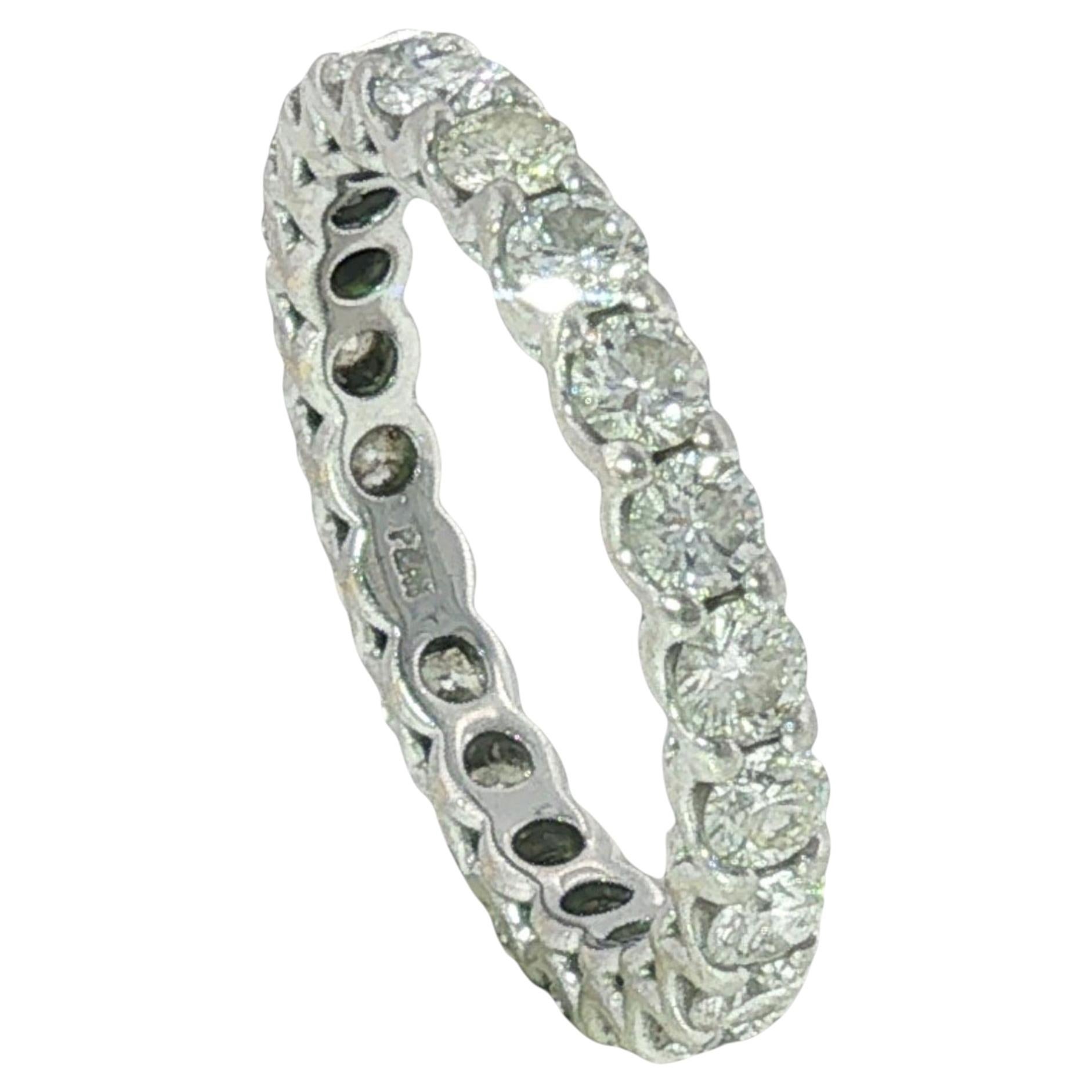 Platinum Diamond Eternity Band ~2.2ctw Round Brilliant Diamonds Vintage