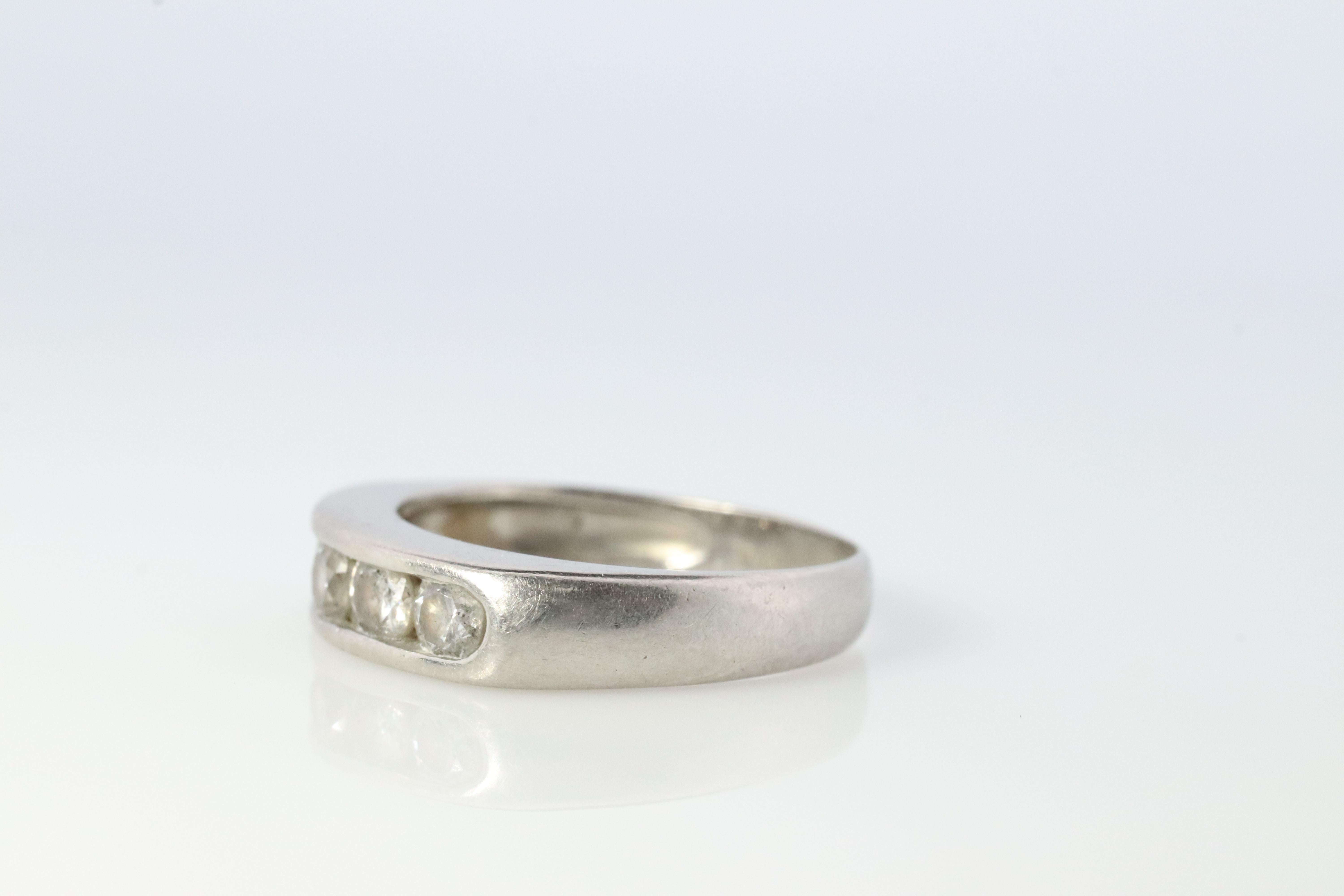 Round Cut Platinum Diamond eternity band. PT900 1/2ctw Half Anniversary Infinity Ring For Sale