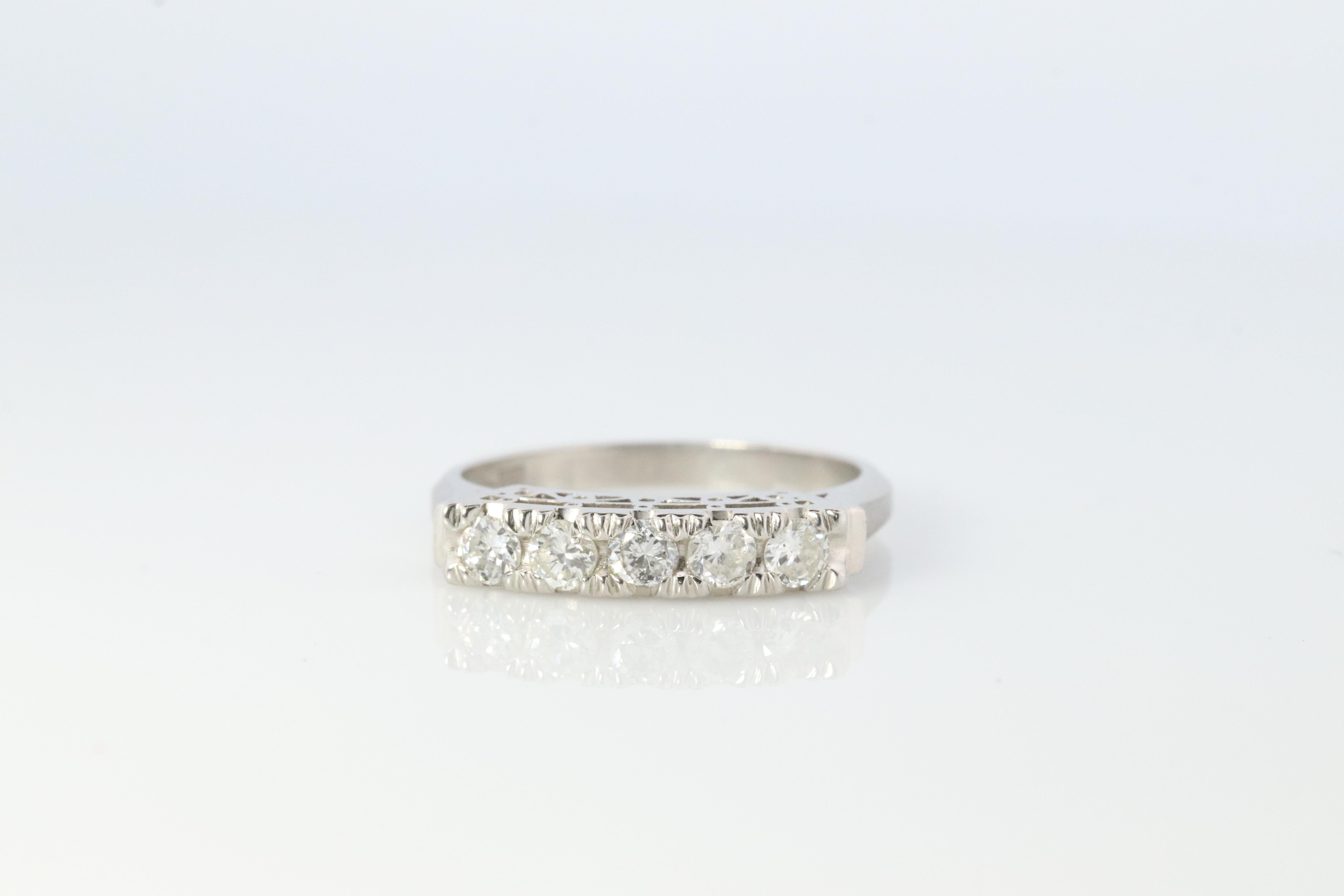 Modern Platinum Diamond eternity band. PT900 1/3ct Half Anniversary Infinty Ring. For Sale