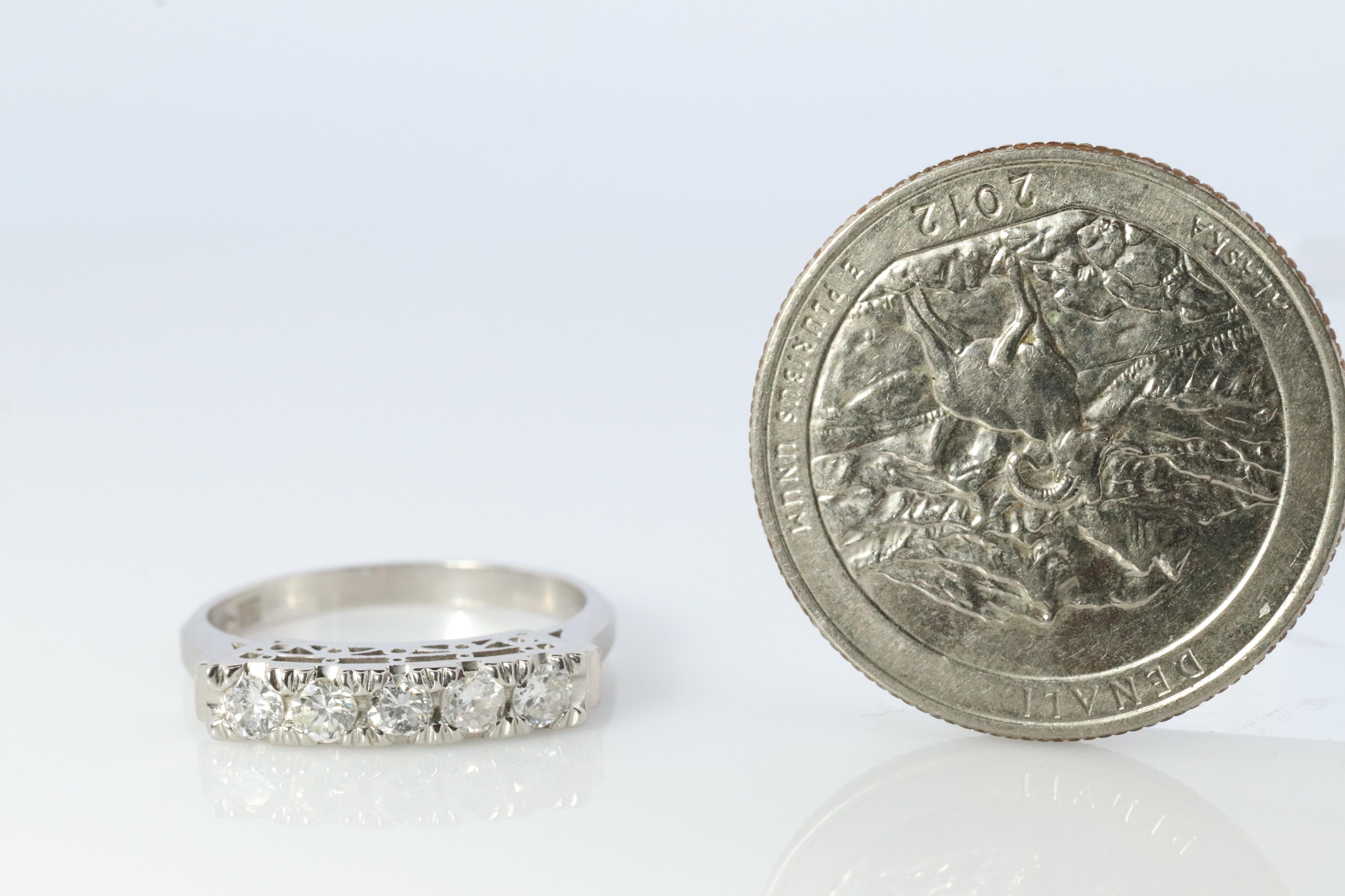 Platinum Diamond eternity band. PT900 1/3ct Half Anniversary Infinty Ring. For Sale 2